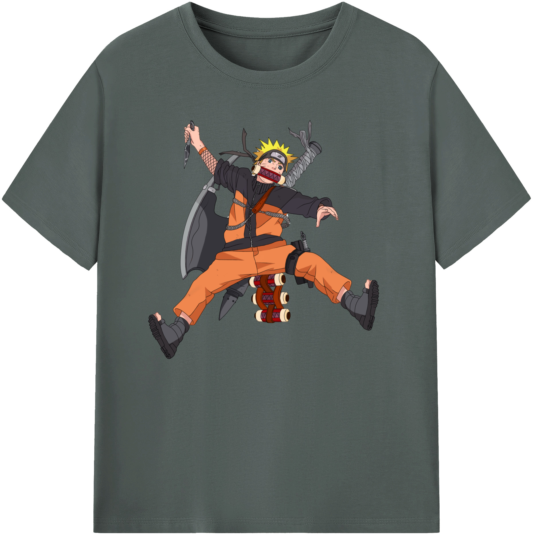 （画像用） NARUTO -ナルト- うずまき ナルト Uzumaki Naruto 綿100％ メンズ半袖Tシャツ｜肌触りやわらか＆通気性